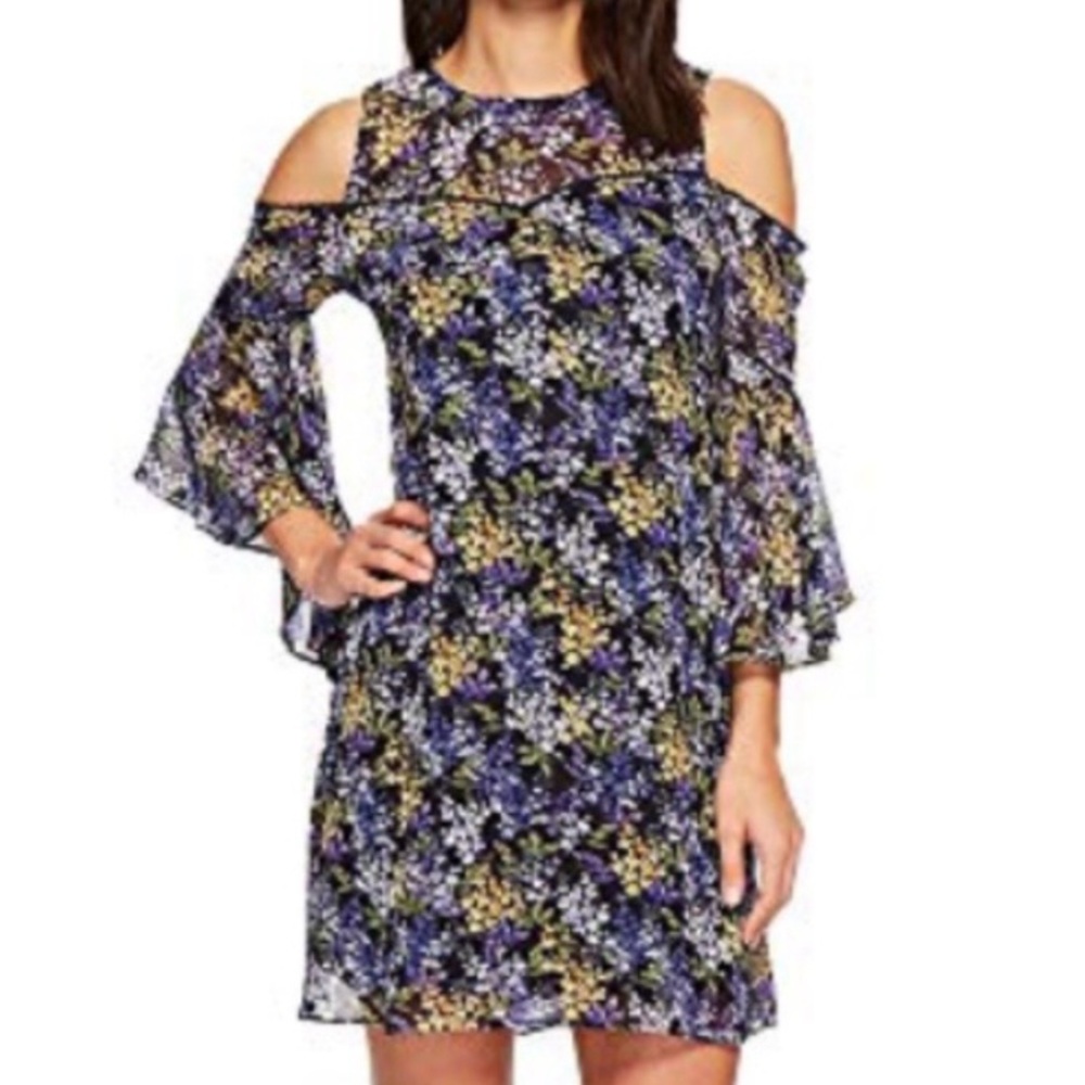 NWT Cynthia Steffe Floral Cold Shoulder Shift Dress